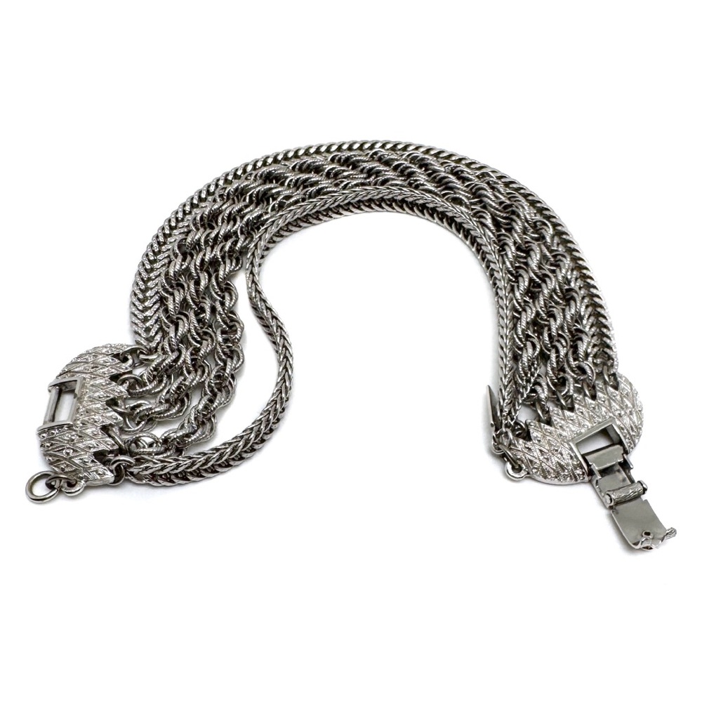 Monet Multi-Chain Silvertone Textured Bracelet - Picture 9 of 13